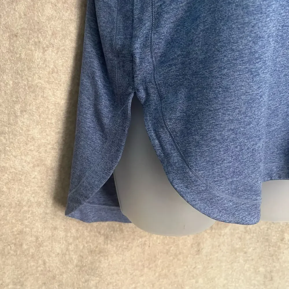 Athleta Heathered Blue Athletic Hooded Long Sleeve Top Size Small - Picture 3 of 8